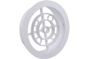 Afbeeldingen van Nedco BV Kunststof schoepenrooster 100 mm, rond, wit, pvc