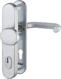 Afbeeldingen van HOPPE Veiligheids voordeurgarnituur Paris rvs deurdikte 52-57mm pc92 SKG3