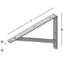 Afbeeldingen van Gb plankdrager, 250 x 400 mm, 30 x 4 mm, 20 x 4 mm, verzinkt band