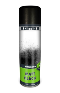 Afbeeldingen van Zettex Mat zwarte Aerosol harslak 500ml