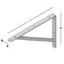Afbeeldingen van Gb plankdrager, 250 x 400 mm, 30 x 4 mm, 20 x 4 mm, epoxy coating