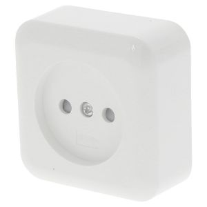 Afbeeldingen van Q-Link contactdoos opbouw - 1-voudig - met aanraakbeveiliging - polarwit