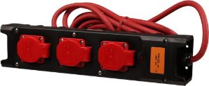 Afbeeldingen van Kelfort Verdeelcontactdoos 5 meter 3x1.5mm2 3 voudig zonder snoer h07rn-f afsluitbaar nylon