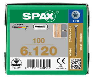 Afbeeldingen van SPAX Stelschroef platkop T-STAR plus staal T30 PK 6.0 x 120