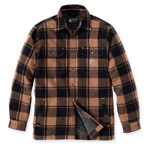 Afbeeldingen van Carhartt Relaxed fit heavyweight flannel sherpa-lined shirt jac 105939 Bruin
