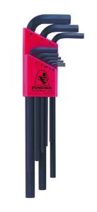 Afbeeldingen van Bondhus Stiftsleutelset lang, binnenzeskant, metrisch HLX9M 1,5-10mm 9 delig