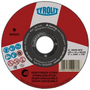 Afbeeldingen van TYROLIT Doorslijpschijf, voor roestvrij staal 125x1,0x22,23