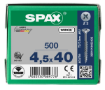 Afbeeldingen van Spax schroeven, 4.5 x 45 mm, platkop, gegalvaniseerd, verzinkt deeldraad