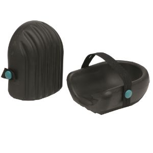 Afbeeldingen van HET MELKMEISJE Kniebeschermer purschuim zwart, kunststof rubber met textiel banden