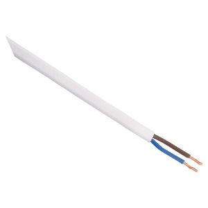 Afbeeldingen van Huishoudsnoer plat wit 2 x 0.75 mm2, 10 meter