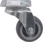 Afbeeldingen van Kelfort Zwenkwiel 50 mm met glijlager met bevestigingsplaat grijs rubber gegalvaniseerd verzinkt