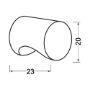 Afbeeldingen van Hermeta Meubelknop 3731 m5 20x23mm