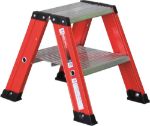 Afbeeldingen van Kelfort Trap MAGNUS 2x2 gecoat aluminium rood met beugel