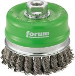 Afbeeldingen van FORUM Potborstel, roestvrij staaldraad, geknoopt, steunring RVS M14 80x0,50mm