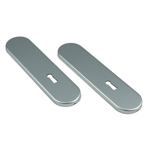 Afbeeldingen van Oxloc Kortschild Ovaal Geen krukgat SL56 Alu F1 Model Parijs. Afmeeting 180x41mm.