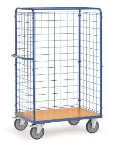 Afbeeldingen van Fetra Pakketwagen laadvlak 1000x600mm Draagvermogen: 600 kg, met draadgaas