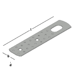 Afbeeldingen van Gb hijsoog, 250 x 57 x 2 mm, oog 27 x 45 mm ovaal, sendzimir gegalvaniseerd, verzinkt