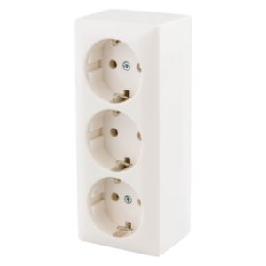 Afbeeldingen van Berker contactdoos opbouw - 3-voudig - randaarde - polarwit