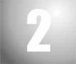 Afbeeldingen van Sticker, cijfer 2, wit, 28mm.