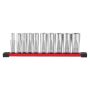 Afbeeldingen van MILWAUKEE® Doppenset 3/8” FOUR FLAT™ lang SAE maten (10-delig)