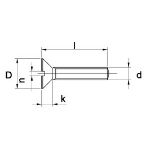 Afbeeldingen van Metaalschroef, m8, 30 mm, platkop, din963, messing