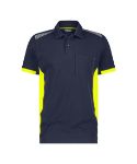 Afbeeldingen van Dassy polo Veracruz nachtblauw/fluor geel