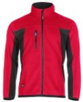 Afbeeldingen van Synq fleece vest Outkick rood/zwart