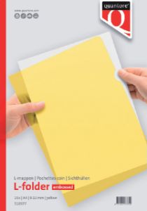 Afbeeldingen van Insteekmap L-model Quantore A4 PP 0.12mm geel 25 stuks