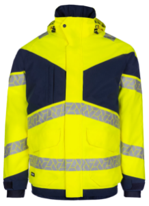 Afbeeldingen van Synq winterparka fluor geel/marine XS