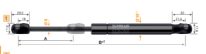 Afbeeldingen van Stabilus lift-o-mat gasveer 350n, 1437ed