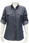 Afbeeldingen van Triffic dames blouse denim blauw