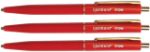 Afbeeldingen van Balpen Quantore drukknop met metalen clip rood medium