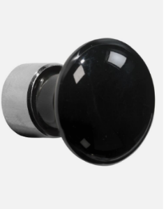 Afbeeldingen van Merigous Meubelknop Ovaal Uni porselein glans nikkel zwart