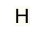 Afbeeldingen van Pickup letter h zwart , 80 mm