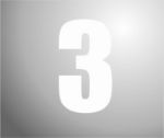 Afbeeldingen van Sticker, cijfer 3,wit, 50mm.