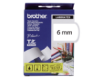 Afbeeldingen van Brother labeltape, 6 mm x 8 meter, tze-211, wit/zwart