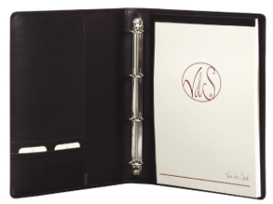 Afbeeldingen van van der Spek schrijfmap economy, a4, 370-635, generfd, ring/rits, leer, zwart