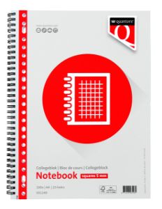 Afbeeldingen van Collegeblok Quantore A4 ruit 5mm 23-gaats 100 vel 70gr