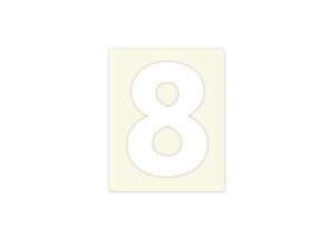 Afbeeldingen van Pickup cijfer 8 wit , 40 mm