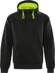 Afbeeldingen van Fristads hooded sweater 7551 GSM zwart/hi-vis geel