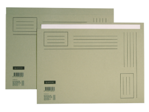 Afbeeldingen van Quantore vouwmap folio 250gram ongelijke zijde grijs, 10420032 