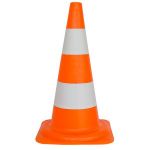 Afbeeldingen van Verkeerspilon oranje + reflec. 1.5kg  50cm