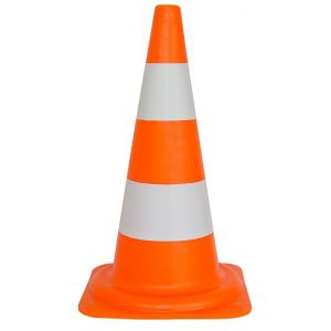Afbeeldingen van Verkeerspilon oranje + reflect. 3.5kg 75cm