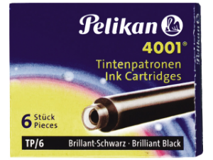 Afbeeldingen van Pelikan inktpatroon, verpakking 6 stuks, 301218, zwart