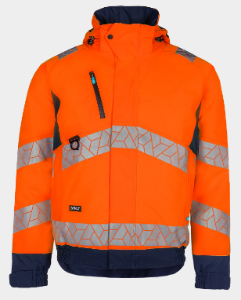 Afbeeldingen van Synq winter bomberjack Beamer fluor oranje/marineblauw