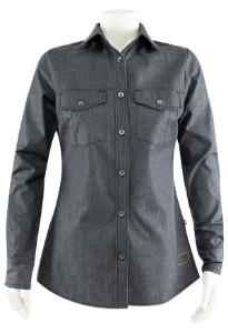 Afbeeldingen van Triffic dames blouse denim zwart