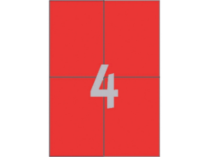 Afbeeldingen van Zweckform etiket, 105 x 148 mm, verpakking 400 stuks, 3456, rood