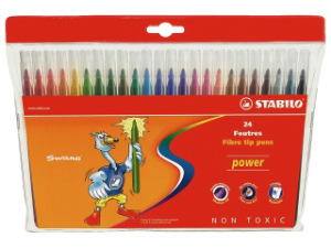 Afbeeldingen van Stabilo viltstift power, verpakking 24 stuks, 280/24-01, non-permanent, assortiment