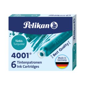 Afbeeldingen van Pelikan inktpatroon, verpakking 6 stuks, 301705, turquoise