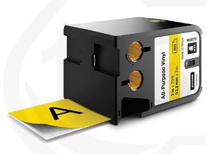 Afbeeldingen van Dymo XTL tape vinyl zwart op geel 54mm